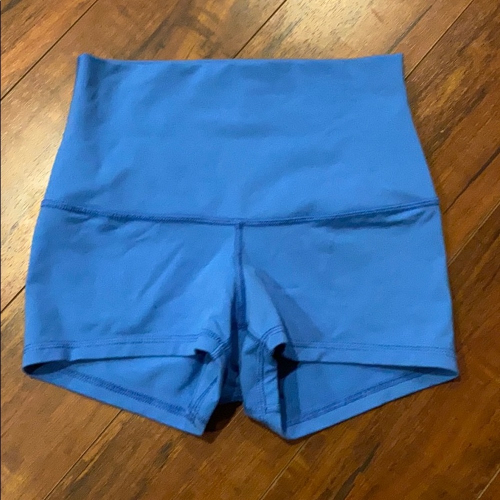 Lululemon Boogie high rise/roll over shorts-Blue 4